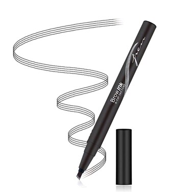 Eyebrow Pen Waterproof Eyebrow Tattoo Pen Microblading Eyebrow Pencil Long-lasting &amp; Smudge-Proof with Micro-Fork Tips Applicator for Daily Natural Looking Brows