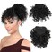 G&amp;T Wig Curly Bangs for Black Women Short Afro Kinky Curly Bangs Clip in Bangs(1B,single bangs)
