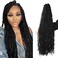Niseyo Faux Locs Crochet Hair 24 Inch Soft Locs, 6 Packs Long Crochet Locs Pre Looped Crotchet Straight Synthetic Hair Extensions (24 Inch, 1B/Natural Black)