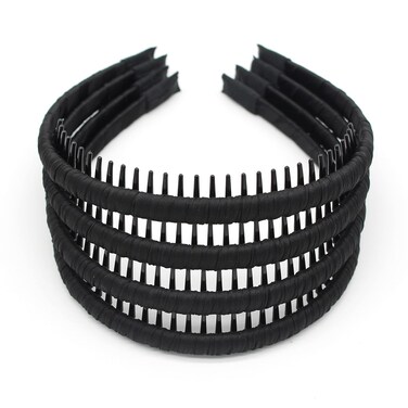 black women's headbands fashion hair accessories tooth comb hairbands for women non slip hair hoops headband suitable for ladies and girls (Pack of 4)