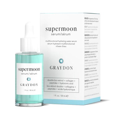Graydon Skincare Supermoon Serum Anti Aging   Reduces Appearance of Fine Lines, Wrinkles Plant Based Hyaluronic Acid, Vitamin C Plumps Skin 1oz
