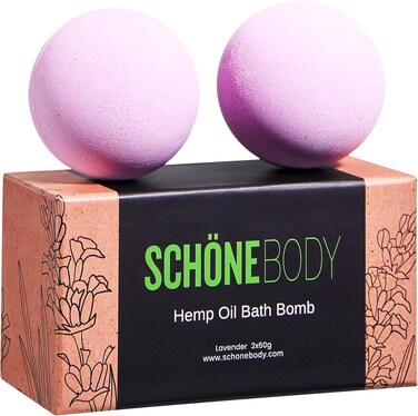 Hemp Oil Bath Bombs   Bath Bomb, 2 Pack Fizzy Spa Gift Natural Hemp Oil Extract and Lavender Essential Oils Bath Gift for Moisturizing Dry Skin, Relaxing, Bubble Bath for Gifts Idea for Men Women