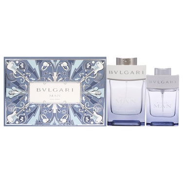 Bvlgari Man Glacial Essence Men 3.4oz EDP Spray, 0.5oz EDP Spray 2 Pc Gift Set
