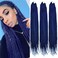 3 Packs/lot Crochet Twist Braids Hair 24 Inch Senegalese Box Braids Hair 3X Style Ombre Synthetic Fiber Braiding Hair Extensions 22 Roots/Pack (Dark Blue)