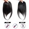 Shinon Thick Side Swept Bangs Clip in Fringe Bangs Hair Extensions - Real Human Hair, Natural Black