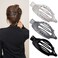 Alligator Hair Clips, 3Pcs Flat Hair Clips for Thick Hair, Lay Down Hair Clips Barrettes for Women, Hair Accessories, Black, Gray, Light Gray