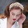 Pearl Knotted Headbands: 2Pcs Black Beaded Jeweled Embellished Hair Accessories Gift for Women