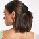 Black Small Double Row Matte Hair Claws - 8 Pcs Round Jaw Clips with Teeth for Thick, Fine, Short Hair, Cute Accessories