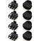 Black Small Double Row Matte Hair Claws - 8 Pcs Round Jaw Clips with Teeth for Thick, Fine, Short Hair, Cute Accessories