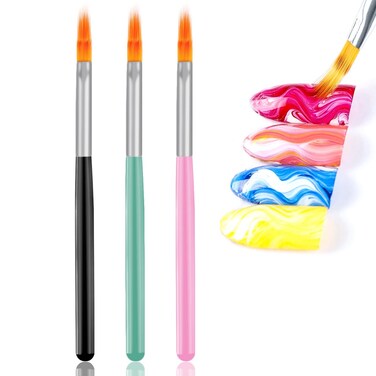 DANNEASY 3Pcs Nail Gradient Pen Lace Ombre Design Acrylic Nail Art Brush Set Drawing Painting Pen Manicure DIY&amp;Salon Tools