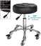 Adjustable Heavy Duty Stool - Rolling Stools with Locking Caster Wheels - Swivel Stools Backless Chair for Beauty Hair Salon Spa Home Kitchen Office Shop Massage(Black, Height 18 to 22 in)