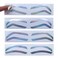 12 Pairs Eyebrow Shape Tape Airbrush Eyebrow Sticker Stencil Border Outline Sticker Guides Hologram Silver Rainbow Brow Tinting Auxiliary Template