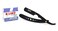 New Ergonomic Design Stainless Steel Professional Folding Straight Edge Barber Razor Shavette Manual Shaver with 100 Lord Platinum Single Blades