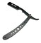 New Ergonomic Design Stainless Steel Professional Folding Straight Edge Barber Razor Shavette Manual Shaver with 100 Single Blades (Matte Black + 100 Single Blades)