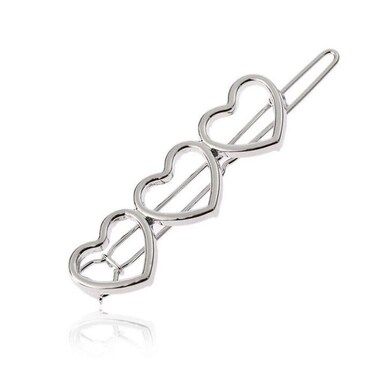 Silver Hollow Love Heart Hairpin Alloy Barrettes Hair Clips Hair Bangs Clip Hair Accessories For Woman Girls