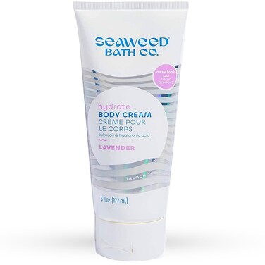 Seaweed Bath Co. Hydrate Body Cream, Lavender Scent, 6 Ounce, Nourishing Hand &amp; Body Lotion Moisturizer for Dry Skin, with Sustainably Harvested Seaweed, Kukui Oil, Hyaluronic Acid, Shea Butter