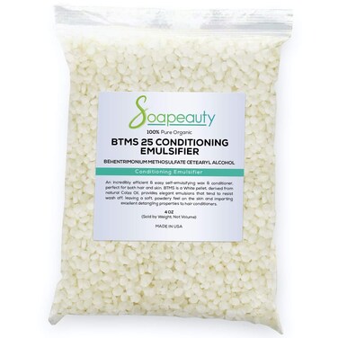 Soapeauty BTMS-25-4 oz   Conditioning Emulsifier for making Hair Care, Skin Care, Leave-in Treatment Products   Behentrimonium Methosulfate Cetearyl Alcohol 25% - 4 oz