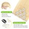 Clip in Hair Extensions Real Human Hair 14 inch 7pcs Straight Remy Human Natural Hair Invisible Clip ins for Women Gift Bleach Blonde