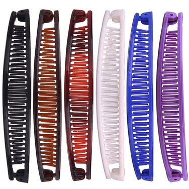 Banana Clips Hair for Thick Fine Vintage Classic Clincher Combs Clamp Grip Large Ponytail Holder Women Curly Claw Barrettes Double Clip