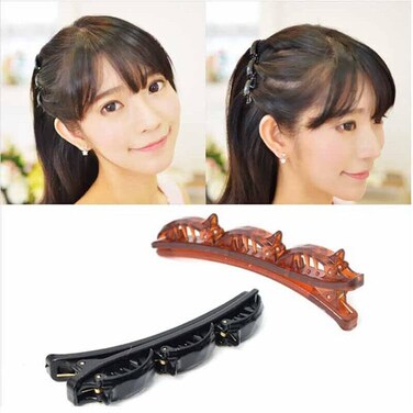 2 PCS French Braider Hair Tool, Double Layers Twist Band French Braider Hair Tool, Fashion Double Layer Band Twist Plait Clip, Front Hair Clips Hairpin Headband Beauty Tool