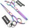 7.0 Inches Professional hair cutting thinning scissors set with razor (Rainbow)