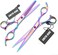 7.0 Inches Professional hair cutting thinning scissors set with razor (Rainbow)