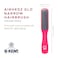 Kent AHGLO02 Airhedz Glo Red Half Round Narrow Detangling Hair Brush - 9 Row Ionic Anti Static Non Scratch Long Nylon Bristle Great for Detangling and Smoothing Medium to Long Length Hair
