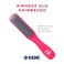 Kent AHGLO02 Airhedz Glo Red Half Round Narrow Detangling Hair Brush - 9 Row Ionic Anti Static Non Scratch Long Nylon Bristle Great for Detangling and Smoothing Medium to Long Length Hair