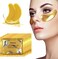 24K Gold Gel Crystal Collagen Lip and Eye Mask, 5 Pairs Gold Eye Mask Patches and 5 Pcs Gold Lip Mask Pads for Moisturizing, Anti Wrinkle, Anti Aging, Hydrating Lips and Eyes