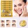 24K Gold Gel Crystal Collagen Lip and Eye Mask, 5 Pairs Gold Eye Mask Patches and 5 Pcs Gold Lip Mask Pads for Moisturizing, Anti Wrinkle, Anti Aging, Hydrating Lips and Eyes