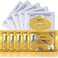 24K Gold Gel Crystal Collagen Lip and Eye Mask, 5 Pairs Gold Eye Mask Patches and 5 Pcs Gold Lip Mask Pads for Moisturizing, Anti Wrinkle, Anti Aging, Hydrating Lips and Eyes