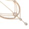 DoubleNine Bohemian Head Chain Bridal Wedding Headpiece Rhinestone Teardrop Headband Crystal Hair Accessories Headpiece Goddess Head Dress for Women (gold)