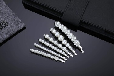 Pearl Hair Clips Barrettes Silver Wedding Decorative Bobby Pins Women Girls Bridal Her Valentines Mother&rsquo;s Day Birthday Prom Party Daily Wear Hair Styling Accessories Xmas Gift 6pcs