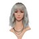 FAELBATY Grey Wigs With Bangs Women's ombre grey Bob Wig Synthetic Cosplay Wig for Girl Costume Wigs (12" Dark Root ombre grey)