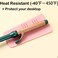 2 Heat Resistant Silicone Mat with Hanging Hole, Straightener Heat Resistant Travel Mat &amp; Pouch for Curling Iron, Flat Iron and Other Hot Hair Styling Tools, 11 x 5 in, Pink