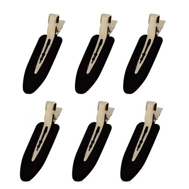 6 Pieces No Bend Hair Clips, No Crease Hair Clip for Hairstyling, Makeup Clips for Women and Girls Christmas Gifts (Black)