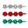 Christmas Hair Clips for Women Winter Holiday Wrap Bows Hair Clips Hairpin Festive Jewelry Barrette Headwear Accessories (3PACK Christmas Bows Silver)