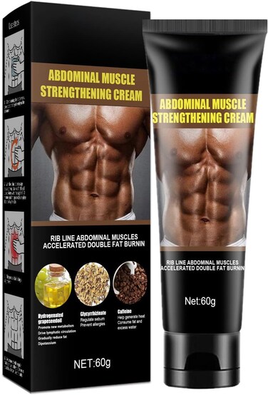 Abdominal Sculpting Cream, Fat Burning &amp; Anti Cellulite Skin Tightening Gel, Workout Enhancer for Tummy, Belly &amp; Waist