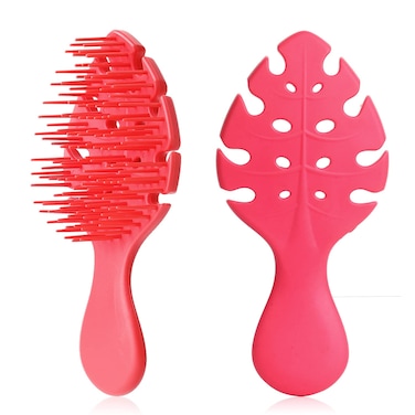 CANDYBRUSH Hair Brush for Kids Toddler Girls Extremely Soft TPEE for Fine Hair Detangling Leaf Form Vented Brushes Mood-Boosting Hairbrush with Strawberry Scented Red Small