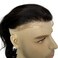 12inch Long Human Hair Toupee for Men Loose Wave 10"x8" Hair Replacement System Men's Hairpieces Natural Hairline Lace Front+Mono net with PU around Base (#natural black color)