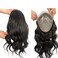 12inch Long Human Hair Toupee for Men Loose Wave 10"x8" Hair Replacement System Men's Hairpieces Natural Hairline Lace Front+Mono net with PU around Base (#natural black color)