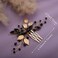 JWICOS Beaded Crystal Bridal Hair Comb with Hair Accessories for Brides and Bridesmaids (Gold Black)
