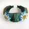 Yusier Women's Baroque Rhinestone Crystal Headbands - Embroidered Satin Hair Accessories, Exquisite Hairband in a Variety of Colors (Dark Green)
