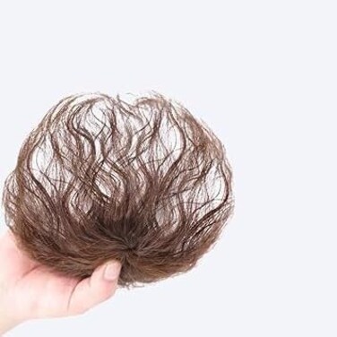 Light Brown Wig Pieces for Top of Head, Curly Hair Topper Replacement Fluffy Hairpiece Seamless Clip in Top Wiglet for Women Thin Hair Hairpieces,Wigs and Accessories Hair Care