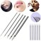 10Pcs Silver Piercing Needles,Stainless Steel Ear Nose Navel Nipple Lip Piercing Needles Body Piercing Needles