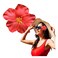 1Pc Red Hawaiian Flower Hair Clip for Women Girls Fashion Bohemian Flowers Hair Accessory for Dancer Bridal Wedding Beach Party Hair Clip Clips and Barrettes Hair Care