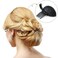 1Pc Black Puff Hair Cushion with Clips, Fluffy Sponge Bun Comb Bump It Up Hair Base Set for Women and Girls DIY Hairstyling Tools, Hair Accessories