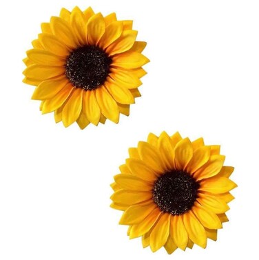 Yellow Sunflower Hair Clips 2-Pack   Yellow Flower Hair Barrettes   Beach Vacation Accessories - Sunflower Hairpins，Clips and Barrettes