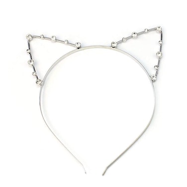 Silver Cat Ears Headband Crystal Metal Headbands Cat Ear Headband Silver Dependable Performance Bun and Crown Shapers Hair Care