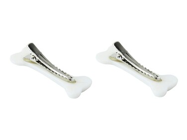 2Pcs White Dog Bone Hair Clips Hairpins Barrette,Punk Personality Women Lovely Hair Band Decoration Design Headwear Air Clips